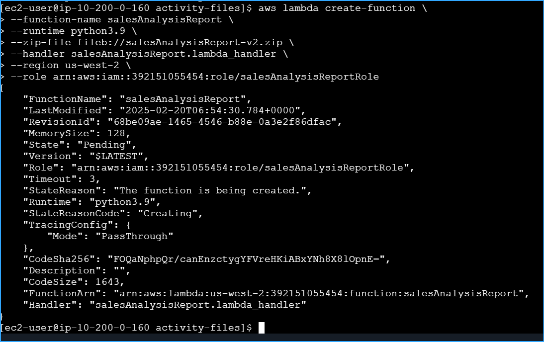 Use Lambda Create Function And Configured It To Use IAM Role
