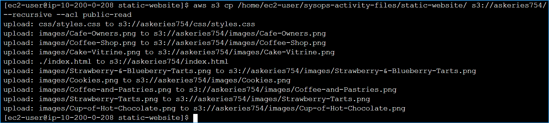 Uploaded files to bucket includes recursive parameter
