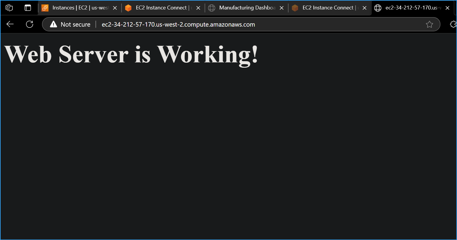 Entered Public IPv4 of Web Server