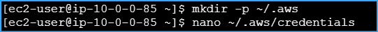 Made Dir for AWS Credentials then Entered Values