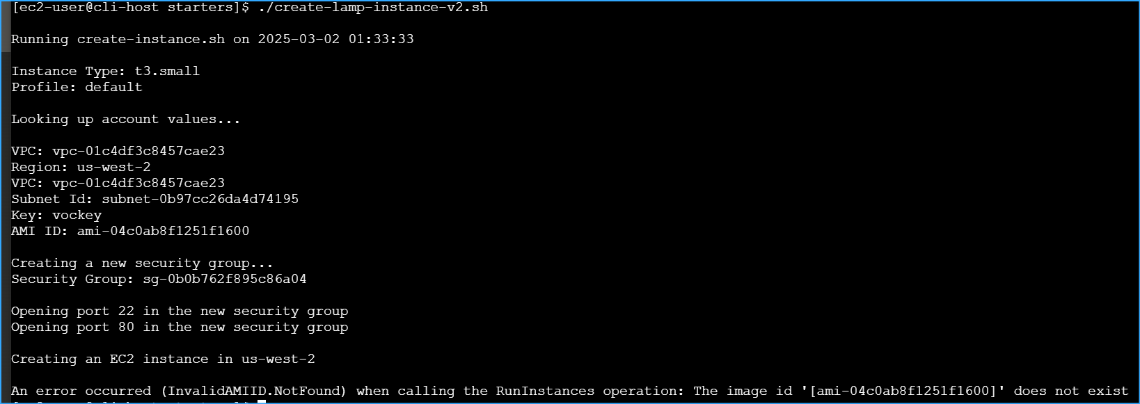 Script Fails with Invalid AMI ID Error
