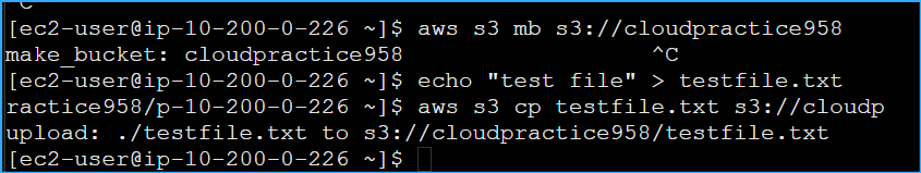 S3 bucket creation and file copy process