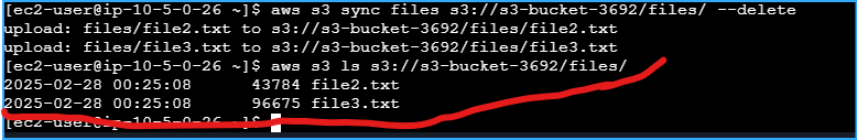 Checked That File1txt Was Removed From S3 Bucket