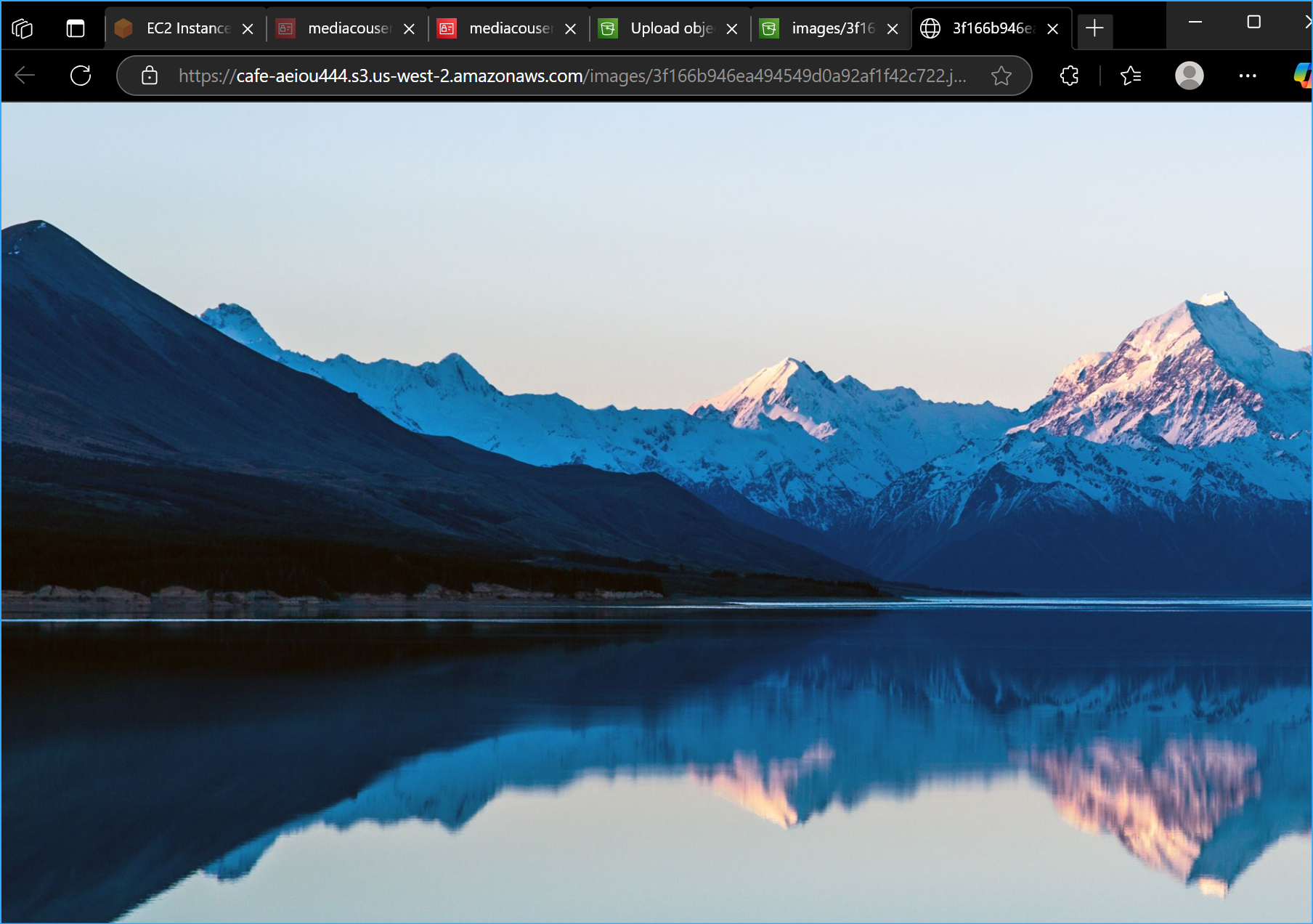 Confirmed Upload Image Displays on Open in Location in S3 Bucket