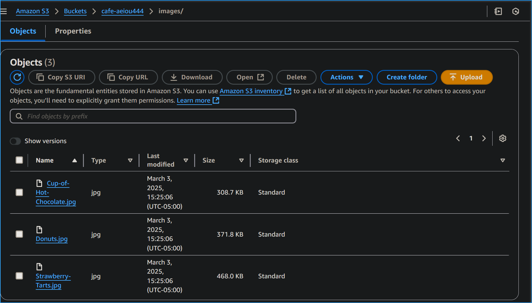 MediaCo S3 Bucket Viewed in AWS Management Console