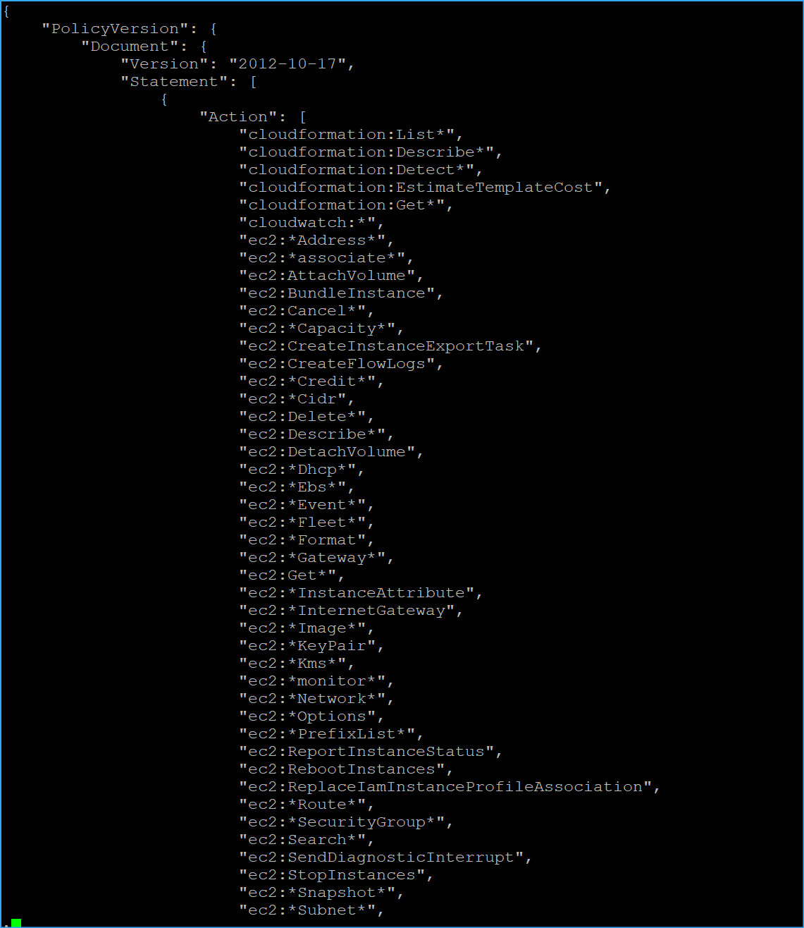 CMD Retrieved JSON Representation Of Specific Policy Version Two