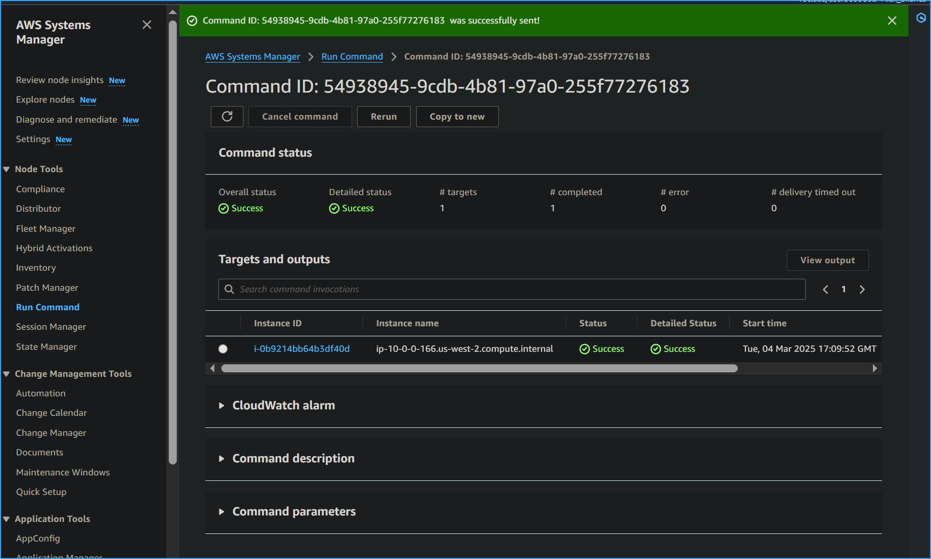 CMD ID for Run Successful